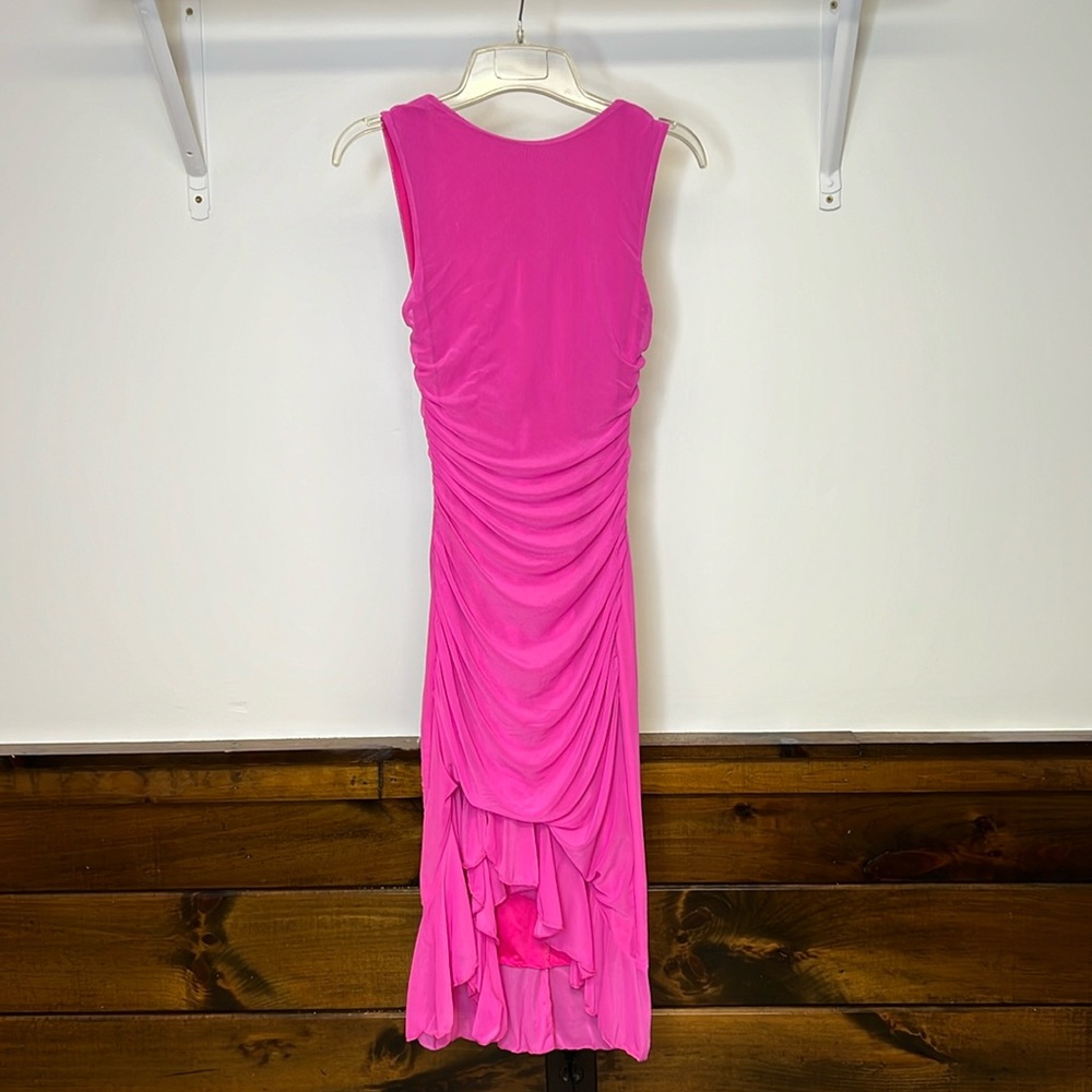 Amazon Pink Stretchy Ruched Dress- Small